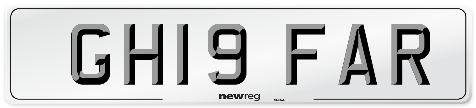 GH19 FAR Number Plate from New Reg